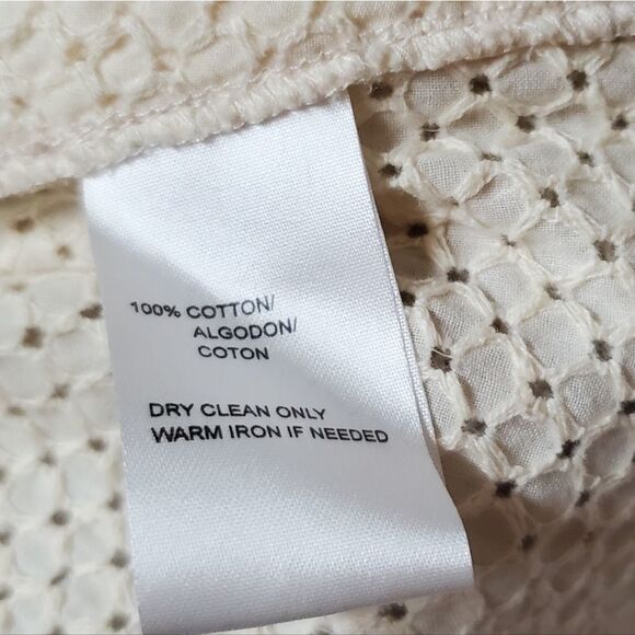 Kenzie Cream Eyelet Quarter Sleeve Single Button Collared Cropped Mini Jacket 6 - Picture 11 of 12